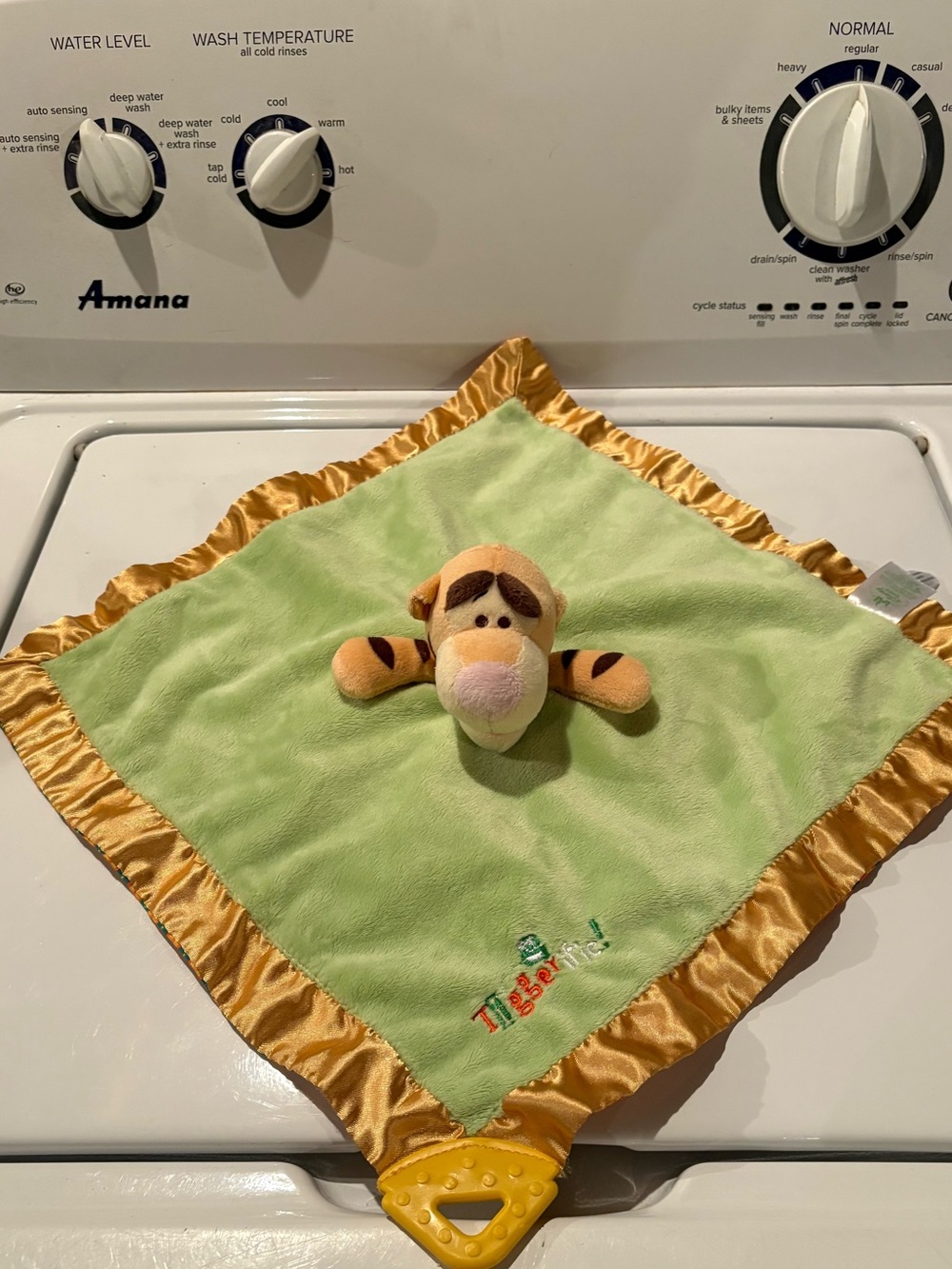 Disney Baby Tigger Tiggerific Green Security Blanket Lovey Kids  Soft teether